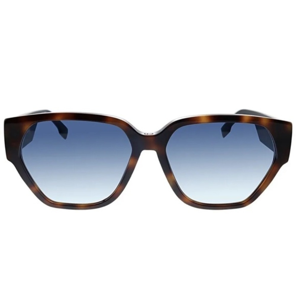 DIOR ID1 57mm Square Sunglasses 0086-84 Dark Havana/Blue Shaded - Picture 4 of 9